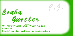 csaba gurtler business card